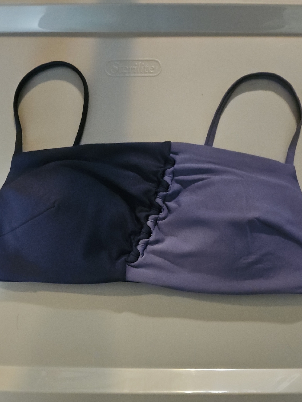 CALIA Women's Swim Looped Front Bikini Top: STORM HAZE: NEW WITH TAGS: SIZE S